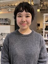 カフ(CAF) CAF FUKO ショートパーマ/オン眉/オリーブカラー/大阪心斎橋