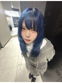 ブルーブラック+レイヤーカット