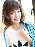 内巻きカールショートレイヤー