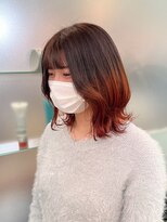 フェアレディ 烏山店(FAIRLADY)&nbsp;オレンジ2トーングラデーションカラー◎外ハネミディ