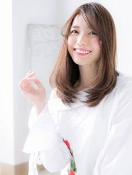 アルバハナレ 横浜(αlba HANARE) 関内/髪質改善/かきあげバング×ベージュピンクのセミディc