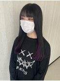 シールエクステで紫インナーカラー