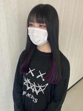 アンダーバー(UNDRvr) シールエクステで紫インナーカラー