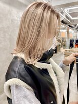 ソーコ 渋谷(SOCO) ハイトーンブロンドベージュケアブリーチボブ