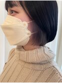 切りっぱなしボブ×イヤリングカラー