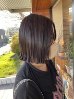 ヘア プロデュース キュオン(hair produce CUEON.) 切りっぱなしボブ×ダークグレージュ