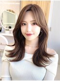 2wayバング 韓国前髪 シースルー ミディアム くびれヘア 顔周り