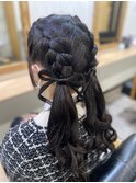 リボンヘア　ヘアセット　ヘアメイク