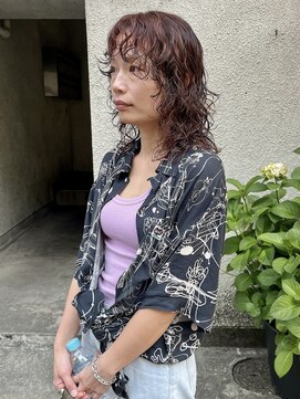 パークレーン アイス イヴェン(park lane ICI yeven) ウルフパーマ くるくる ボルドーオレンジ /akari