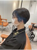 インナーカラー／ブルー／ショートヘア