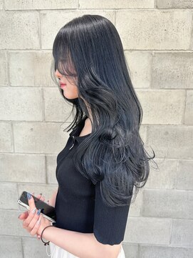 シーク 天神(SEEK) 松尾菫菜/ブルーブラック/ブリーチ/ハイトーン/韓国ヘア