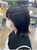 切りっぱなしボブ/透明感カラー/韓国風カラー