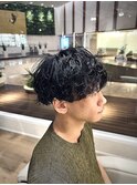 シャドウパーマ無造作マッシュメンズパーマ
