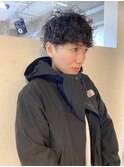 刈り上げマッシュショートパーマ