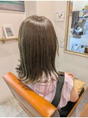 オリーブグレージュ☆切りっぱなしロブ