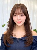 大人可愛いくびれミディ×シースルーバング