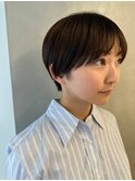 小顔ライン/大人暗髪グレージュ/艶感地毛風カラー