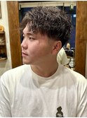 MEN'S HAIR/スパイラルパーマ/松戸駅/刈り上げセンターパート