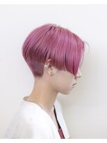 エルレ(Elure) 刈り上げショート#ボブ#ブリーチ#ピンク#ダブルカラー#浜松#浜北