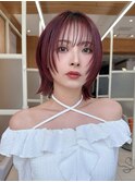 20代30代顔まわりカット/イメチェン/くびれヘア/ピンクベージュ