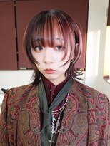 シオン(shion) 透明感カラーピンクヘアー秋色ウルフレイヤーロング_F50426