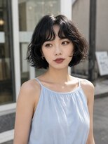 ノラ シブヤ(NORA)&nbsp;小顔ミディアムパーマミディアムデジタルパーマボブパーマ前髪