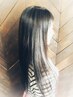 【縮毛矯正】潤ツヤコスメ縮毛矯正+カット+3step Tr+前処理Tr　13500円