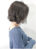 ブリーチなしシアーグレージュ×小顔カールボブ