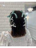 【ライブ前にヘアメ♪推しカラーリボンでハーフツイン】＊rina＊