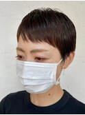 大人可愛い 黒髪ショートボブ 丸みショート 20代30代40代