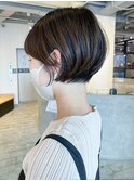 ショートボブ_グレージュカラーボブウルフココア_ba419281