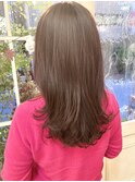 大人可愛いビターショコラセミロングヘア30代40代梅ヶ丘美容室