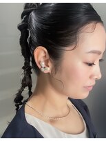 ノード(NODO)&nbsp;【前髪アレンジ】ウェーブバングのツインポニー