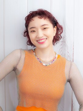 ノブヘアーデザイン 伊勢佐木町店(NOB hairdesign) 〈NOB伊勢佐木町店〉オン眉バング アプリコットオレンジ