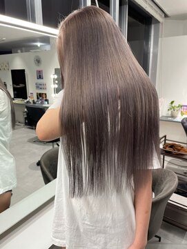 キング 梅田(K!ng) 【梅田】ミルクティーベージュダブルカラー髪質改善エクステ