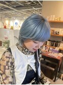 【akane】アイスブルー水色ケアブリーチハイトーンカラー