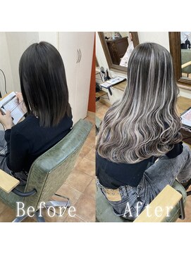 あるじゃんすー 岡山店 ショコラブラウン×ホワイト#シールエクステ#韓国#ウェーブ#岡山
