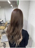 ミルクティーベージュエアタッチグラデーション小顔ワンレン所沢