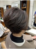 お手入れ簡単ショートボブ×骨格補正50代.60代.70代