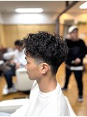 ベリーショート刈り上げツーブロックパーマ
