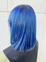 ビューティービースト 新宿店(beauty:beast)&nbsp;ブリーチオンカラー/ブルー/切りっぱなしBOB