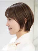 横浜西口コンパクトショートブラウンショートカット丸みショート