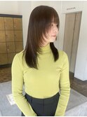 透け感ミルクティーベージュレイヤーミディアム