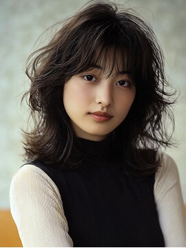 ノラ シブヤ(NORA) 小顔ミディアムパーマミディアムデジタルパーマボブパーマ前髪