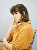 バングパーマで外国人風ボブ