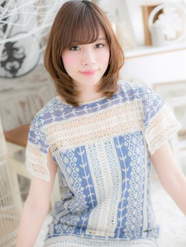 モッズヘア 越谷(mod's hair) ミルクティーピンク斜めバング顔周りレイヤーc5越谷20代30代40代