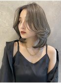 韓国風ヘア 外国人風ヘア くびれヘア オリーブグレージュ A1027