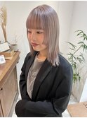 ホワイトベージュ × 姫カット◎/シルバー/ミルクティーベージュ
