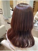 【暖色カラー】ブリーチなし！艶々チェリーブラウンカラー