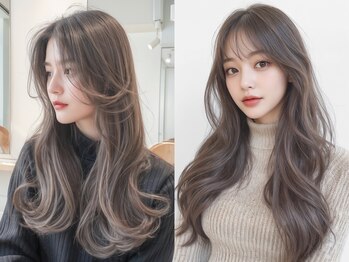ブルー 盛岡店(BLUE)の写真/顔周り×レイヤーで憧れの韓国風,結んでも可愛い後れ毛Styleも◎[盛岡/盛岡駅/韓国/MEN'S/メンズ/学割U24]